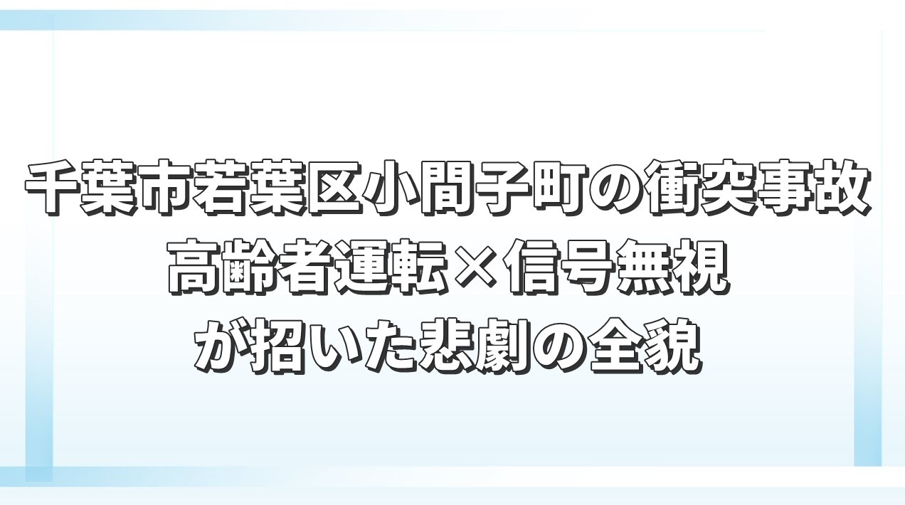 千葉市若葉区小間子町の衝突事故　高齢者運転×信号無視が招いた悲劇の全貌